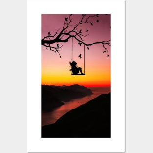 Swinging in the Sunset Posters and Art